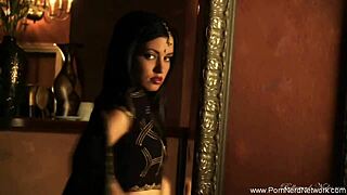 wow, indian woman looks stunning dancing naked on bed with exotic moves!
