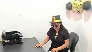 Hot Office Worker Teases With Anal Plug Play