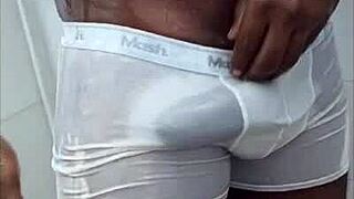 Nego Rubi Shows Off Huge Thick Cock in Public Display