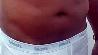 Nego Rubi Shows Off Huge Thick Cock in Public Display