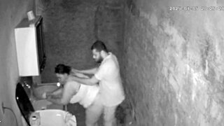 Hidden camera catches stepmom banging her stepson hard.