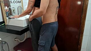 Catching the maid in the bathroom for a quick lick. Wife’s clueless while sunbathing outside.