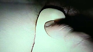 Cum drips from wife's pussy after intense dildo pounding