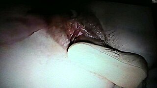 Cum drips from wife's pussy after intense dildo pounding