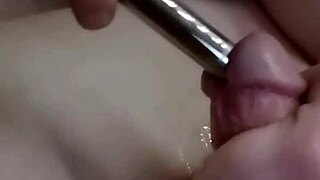Crazy close-up with toothbrush and ruined double cumshots