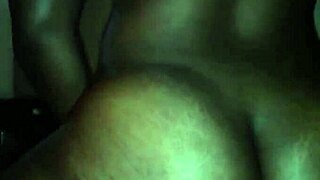 Horny ebony wife rides reverse cowgirl at home?
