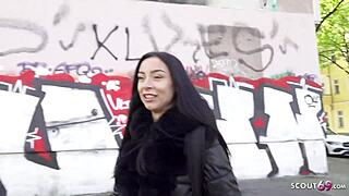 german scout picks latina teen caramella del x for rough casting.