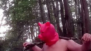 femdom session with my slave at home and in the forest