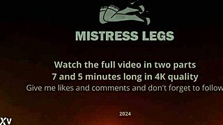 Hey, check this goddess teasing with feet in tan pantyhose outdoors