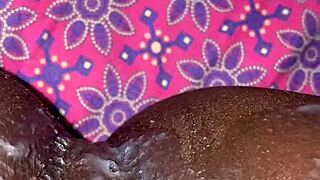 Ebony Slut Takes Intense Creampie from Big Black Cock