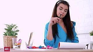 i watch this brunette teen get fucked in doggystyle and creampied