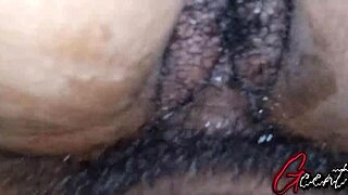 just a raw close up of creamy hairy pussy with big black cock