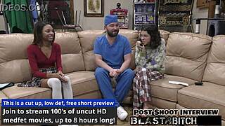 Solana spits doctor's load before he bangs and covers her with cum.