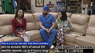 Solana spits doctor's load before he bangs and covers her with cum.