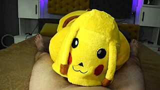 pikachu loves swallowing sperm in this wild pov blowjob with a blonde amateur