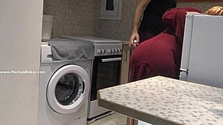 Stupid Maid Stuck in Washing Machine! Watch Her Huge Latina Ass Struggle!