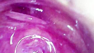 I feel the camera inside my creamy juicy pussy as I cum hard with dildo