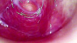 I feel the camera inside my creamy juicy pussy as I cum hard with dildo