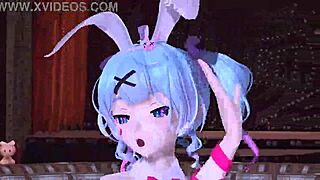 hatsune miku in nude bunny costume, full mod for project diva.