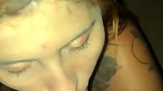 Naughty Redhead Sucks Husband's Cock At The Club Party