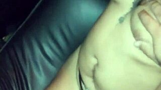 latina mexicana gets groped and sucks cock through glory hole in wild cabin action