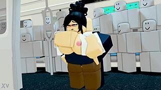 riding the metro with big tits bouncing