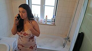 Latina wife craves handyman in steamy tub fix