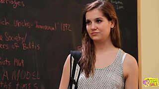 Brunette Earns Better Grade with Intense Pussy Licking and Face Sitting from Erotic Dyke Professor