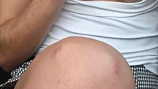 girlfriend teases boyfriend by masturbating with dildo in car