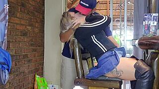 Hot blonde cheats and squirts during wild sex