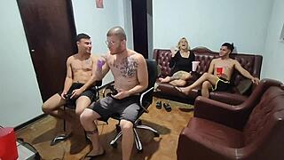 Friends Turn Game Night Into Anal Fuck Fest