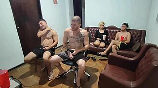 Friends Turn Game Night Into Anal Fuck Fest