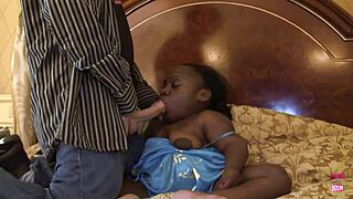 omg, this black midget with huge tits givin' amazin blowjobs, ya know!