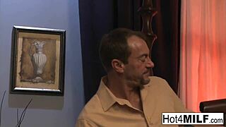 Busty Blonde MILF Receives Two Hot Facial Cumshots After Blowjob