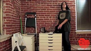 Brunette russian teen has sex with big cock