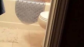 Shy Girl Bathes In Shower With Hesitation