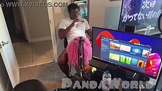 Ebony anal slut takes BBC deep in her asshole. Second ebony swallows another BBC hard.