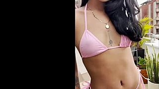 Mia Caliente's tall Latina Colombian teen first porn casting