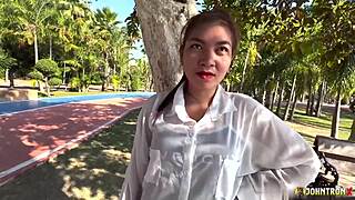 Johntronx picks up innocent Asian teen and creampies her in his room