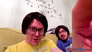 British Slut Tricks Nerd into First Blowjob