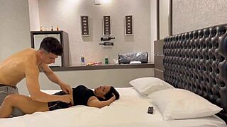 Latina hotwife freed by husband for motel fling with gym buddy