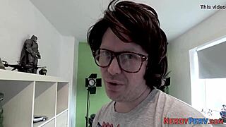 British Slut Tricks Nerd into First Blowjob