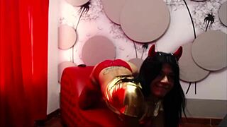 sexy devil dances in lingerie on webcam