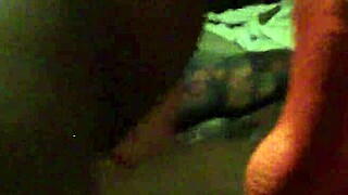 Lover in red stockings craves big black cock passionately