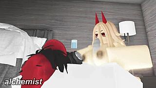 In Roblox, a random whore gets fucked in an intense session with deepthroat and cum