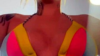 Training in thong bikini at gym, got so wet! 😏