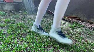 Redhead Babe Bound and Spanked by Friend