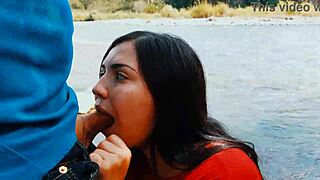 Latina Couple Shares Passionate Moment Outdoors In Nature.