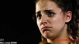 poor brunette teen slave struggles first bdsm time