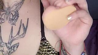 i enjoy pleasuring myself alone with my dildo at home, reaching climax